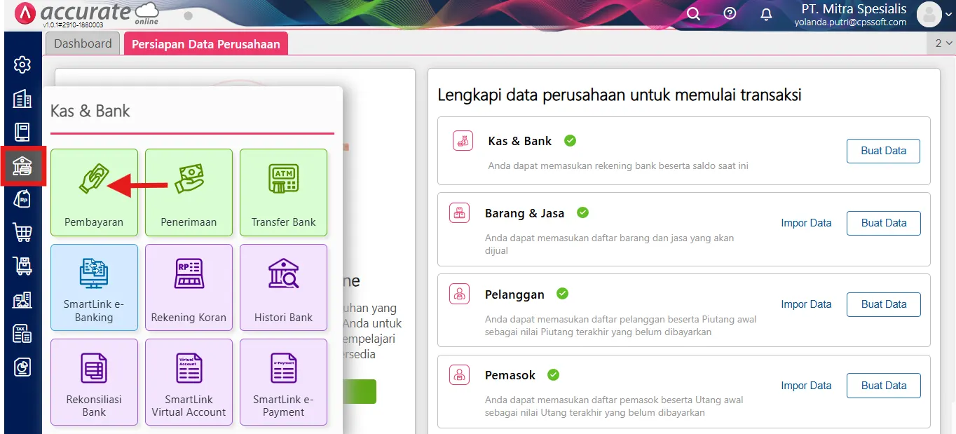Cara impor pembayaran transaksi